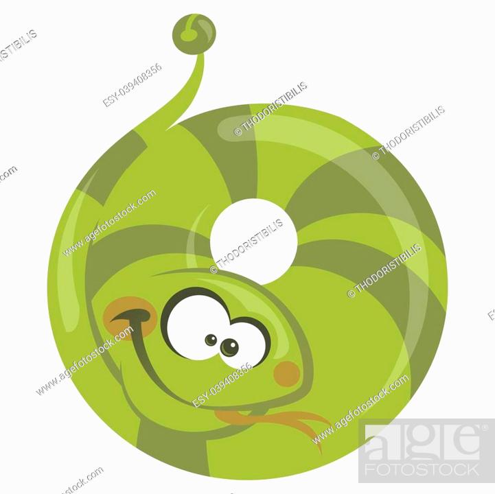 Number 0 cartoon funny snake making a circle with its body, Stock Photo,  Picture And Low Budget Royalty Free Image. Pic. ESY-039408356 | agefotostock