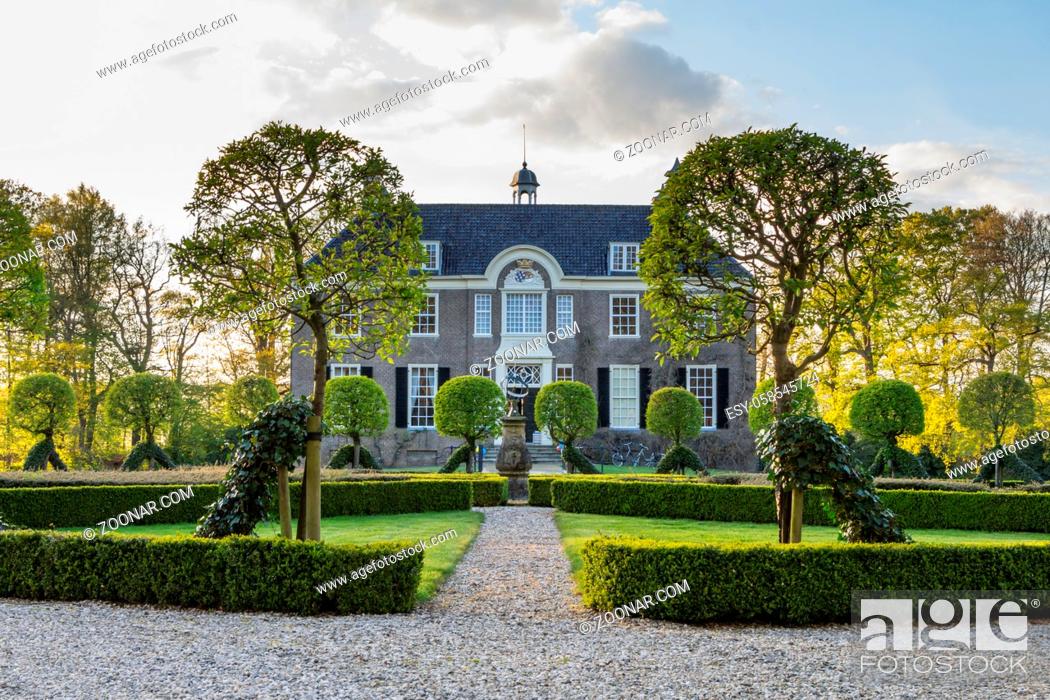 Stock Photo: DALFSEN, NETHERLANDS, - May 03, 2015: Medieval estate house Den Berg in Dalfsen, Overijssel, Netherlands.