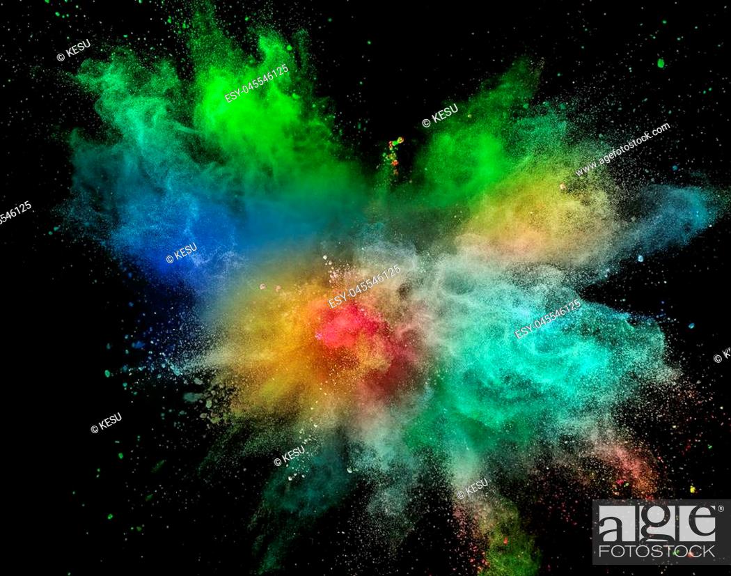 Colored powder explosion isolated on black background. Freeze motion, Stock  Photo, Picture And Low Budget Royalty Free Image. Pic. ESY-045546125 |  agefotostock