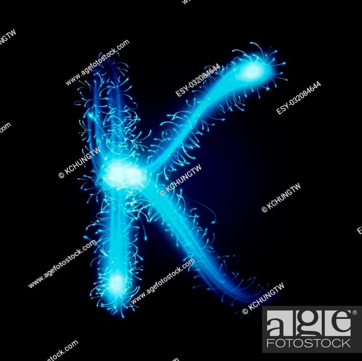 3d blue sparkler firework letter K isolated on black background, Stock  Vector, Vector And Low Budget Royalty Free Image. Pic. ESY-032084644 |  agefotostock