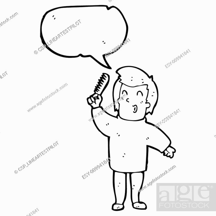cartoon man combing hair, Stock Photo, Picture And Low Budget Royalty Free  Image. Pic. ESY-009941841 | agefotostock
