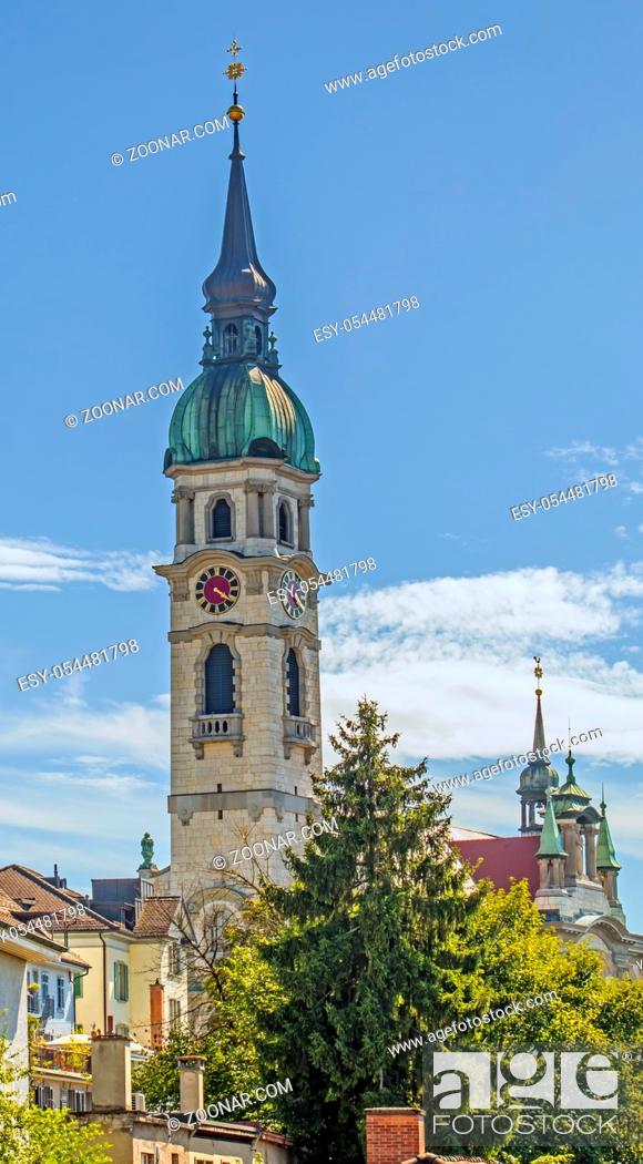 Stock Photo: Stadtkirche St. Nikolaus Frauenfeld, Kanton Thurgau, Schweiz.