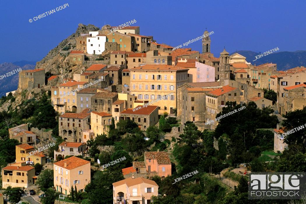 Stock Photo: Speloncato, village of Balagne region, Upper Corsica, Northern Corsica, France, Europe.