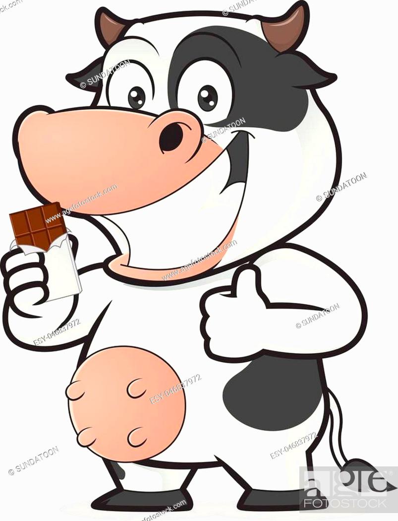 Clipart picture of a cow cartoon character holding a chocolate bar, Stock  Vector, Vector And Low Budget Royalty Free Image. Pic. ESY-046837972 |  agefotostock