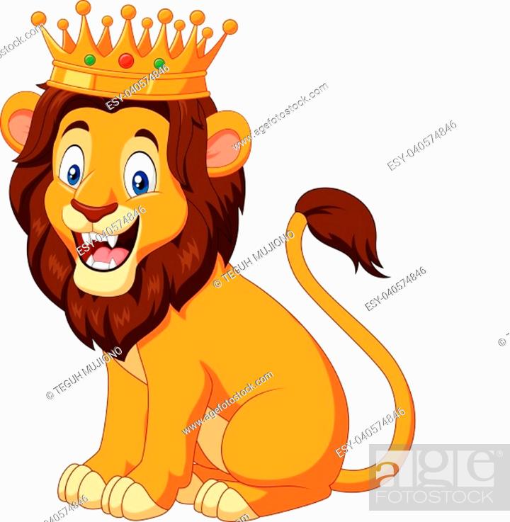 Cartoon lion wearing a crown, Stock Vector, Vector And Low Budget Royalty  Free Image. Pic. ESY-040574846 | agefotostock