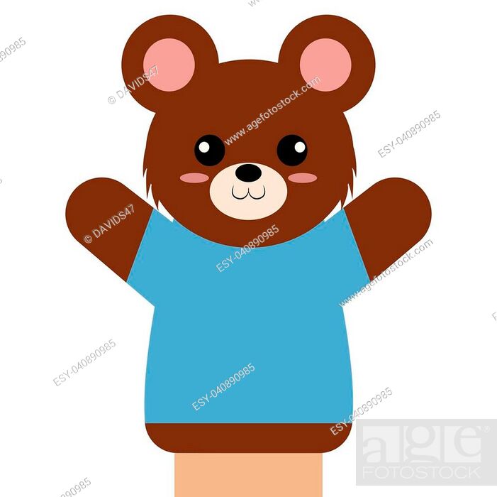 Stock Vector: abstract cute puppet animal on a white background.