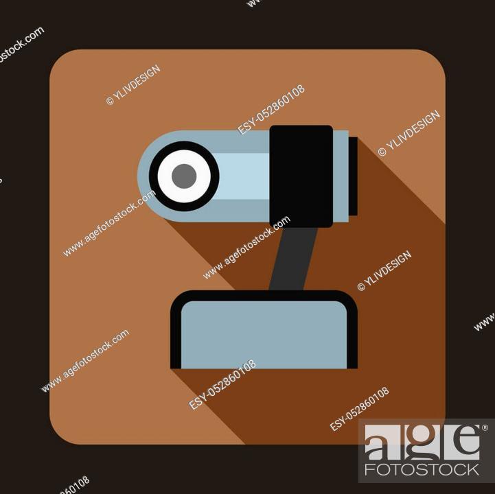 Stock Photo: icon in flat style on a coffee background.