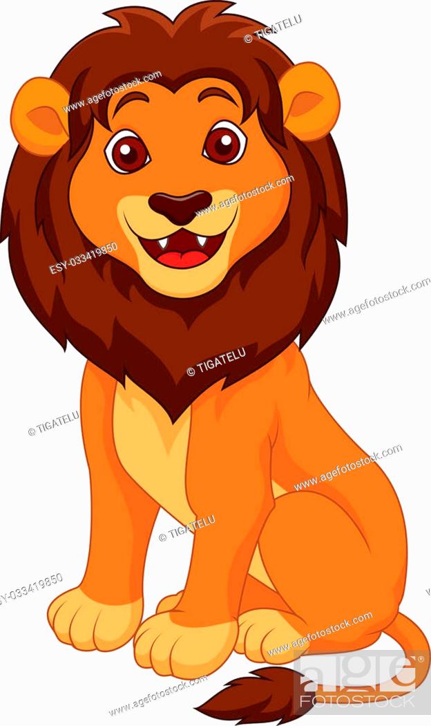Vector illustration of Funny lion cartoon, Stock Vector, Vector And Low  Budget Royalty Free Image. Pic. ESY-033419850 | agefotostock