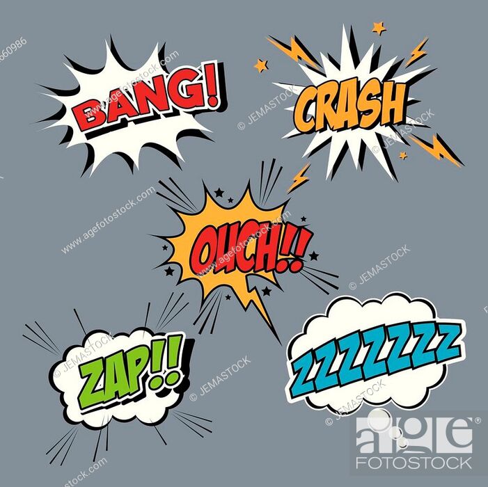 Bubble pop art icon set. Comic communication retro and expression theme,  Stock Vector, Vector And Low Budget Royalty Free Image. Pic. ESY-042660986  | agefotostock