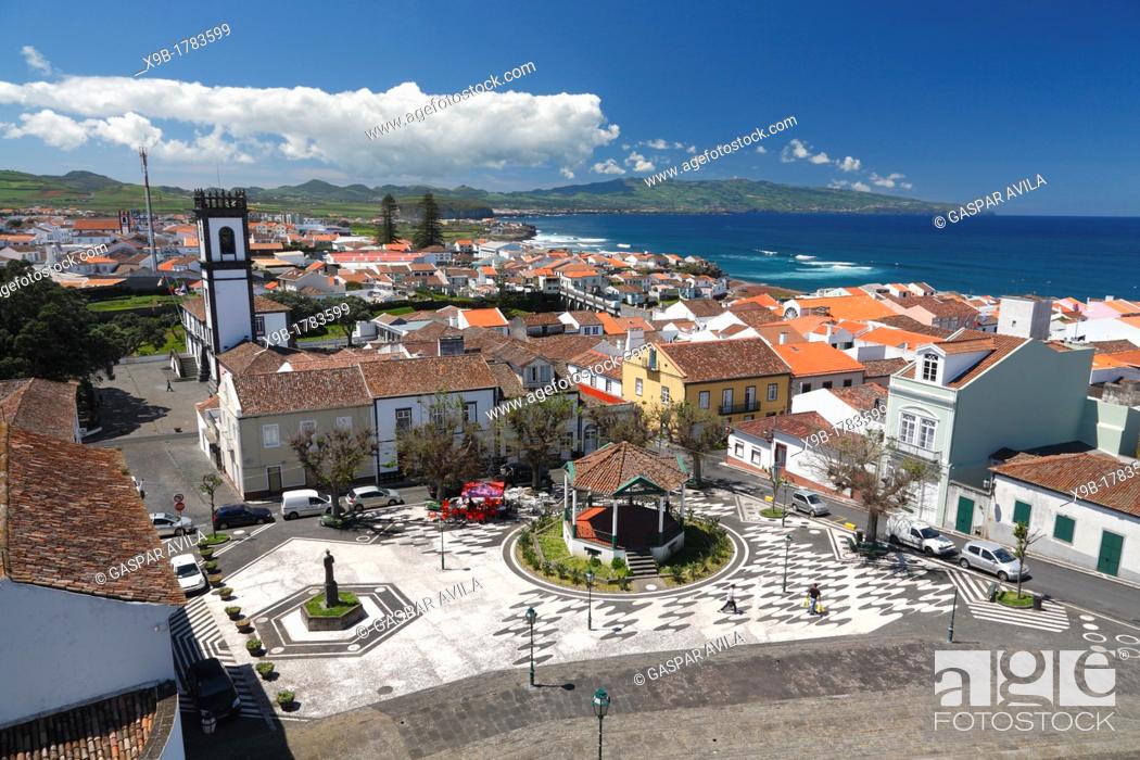 Stock Photo: The city of Ribeira Grande on the island of Sao Miguel, Azores islands, Portugal.
