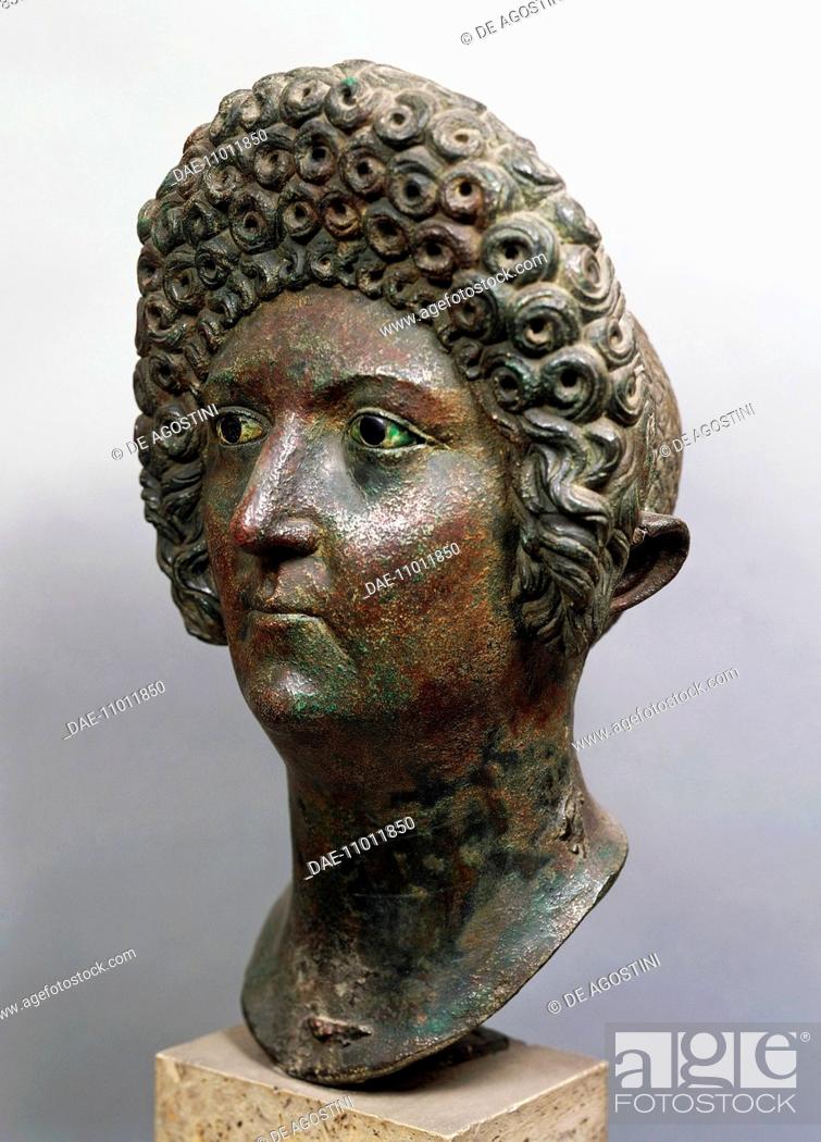 Stock Photo: Portrait of Julia Domna with an unusual hairstyle. Roman Civilisation, 3rd century.  Brescia, Museo Civico Dell'Età Romana E Tempio Capitolino (Archaeological.