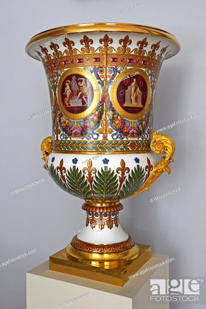 Stock Photo: Monumental vase as a gift from King Charles X to Frederick William III, c. 1828, antechamber, new wing, Charlottenburg Palace, Berlin, Germany, Europe.