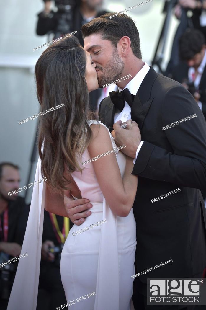 Stock Photo: VENICE, ITALY - SEPTEMBER 02:Ignazio Moser and Cecilia Rodriguezattend the ""Bones And All"" red carpet at the 79th Venice International Film Festival on.