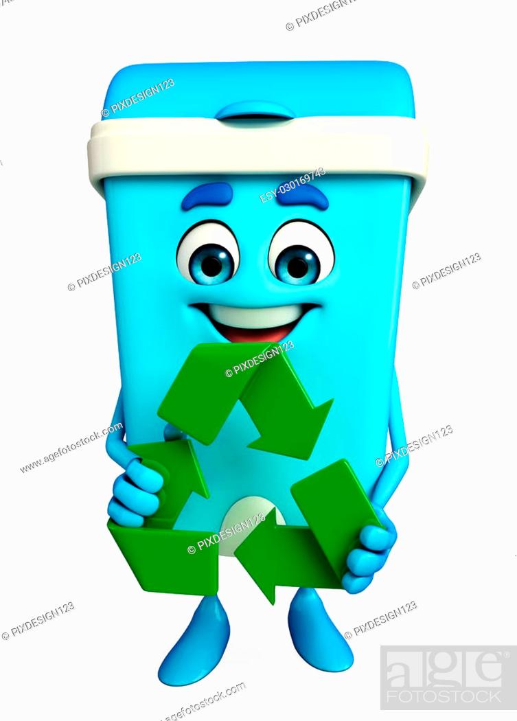 Cartoon Character of Dustbin with recycle icon, Stock Photo, Picture And  Low Budget Royalty Free Image. Pic. ESY-030169743 | agefotostock