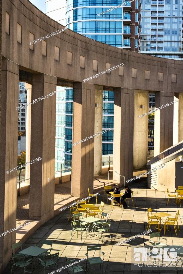Stock Photo: Roof of the Vancouver Public Library, downtown Vancouver, BC, Canada.