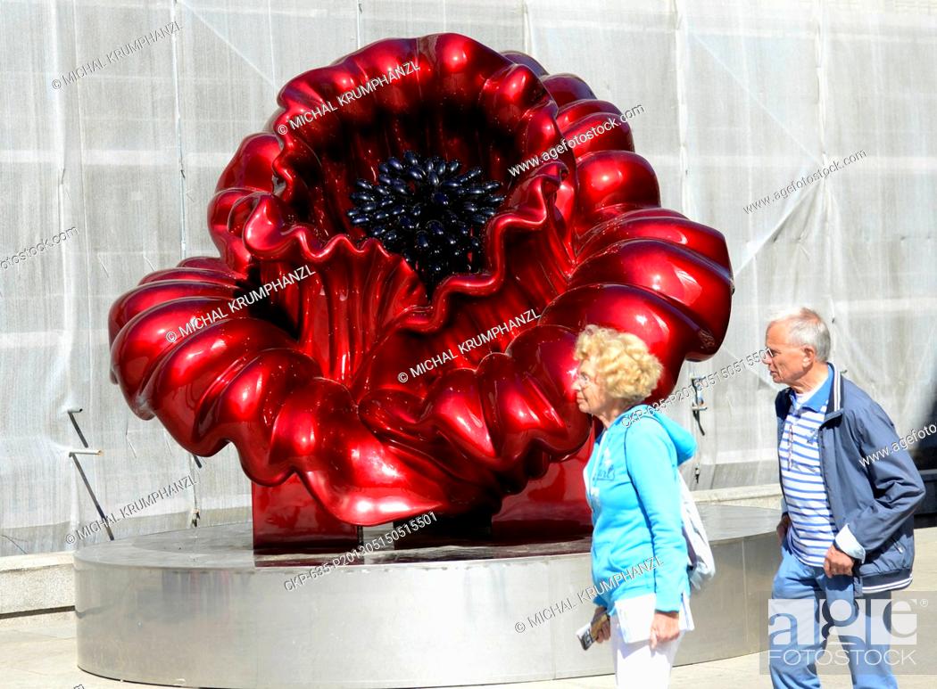 Stock Photo: Monumental sculpture called Love & Peace, the most ambitious project of Ana Tzarev, artist who was born in Croatia, is exposed from May to the end of the summer.