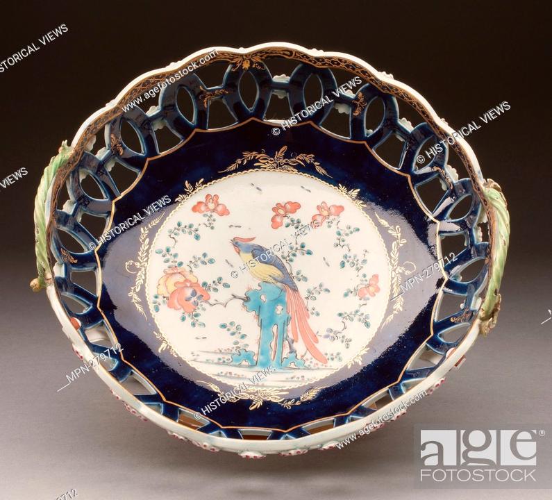 Stock Photo: Author: Worcester Royal Porcelain Company. Basket - About 1770 - Worcester Porcelain Factory Worcester, England, founded 1751.