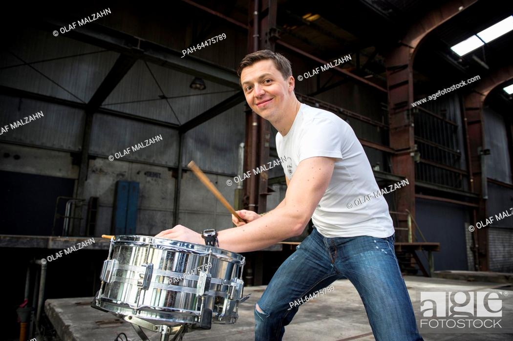 Stock Photo: A file picture shows Austrian drummer and percussionist Martin Grubinger posing on the grounds of the 'Kunstwerk Carlshuette' (lit.