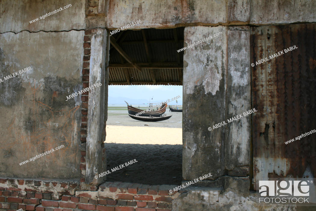 Stock Photo: A view of Shah Pori Island, through a window Teknaf, Cox’s Bazar, Bangladesh March 22, 2008.