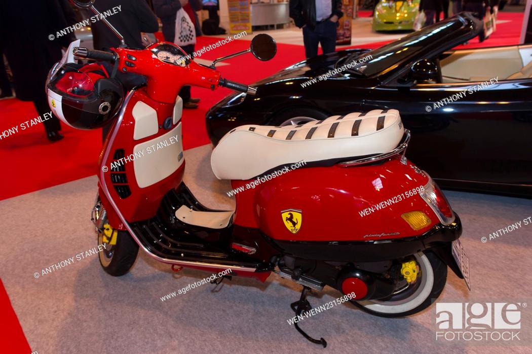 Classic Show 2015 at The NEC Birmingham. A Ferrari Scooter for under £6, 000 with Foto de Stock, Imagen Derechos Protegidos Pic. WEN-WENN23156898 | agefotostock