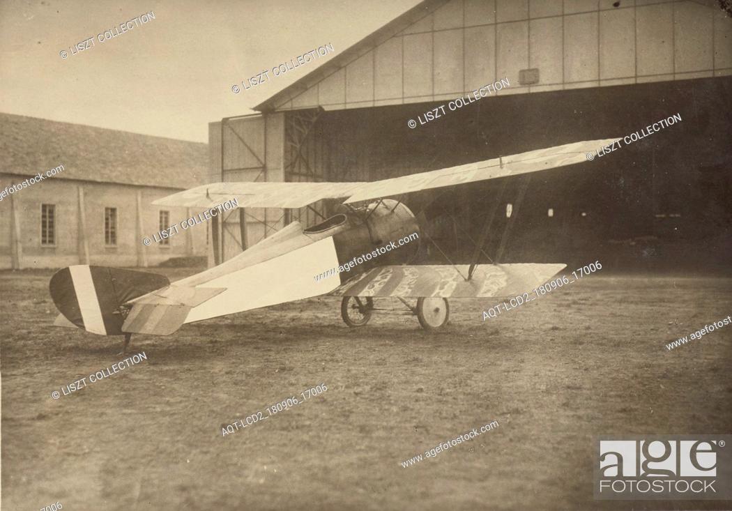 Stock Photo: Back view of a Hanriot HD 1 airplane; Fédèle Azari (Italian, 1895 - 1930); Italy; about 1916 - 1919; Gelatin silver print; 11.4 x 16.