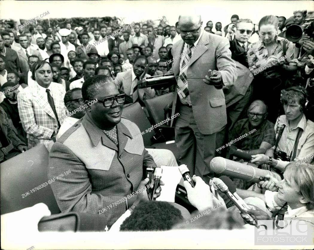 Stock Photo: Mar. 03, 1976 - Talks break down between Joshua Nkomo and Ian smith in Salisbury - Rhodesia : Mr. Ian Smith, the Rhodesian prime minister.