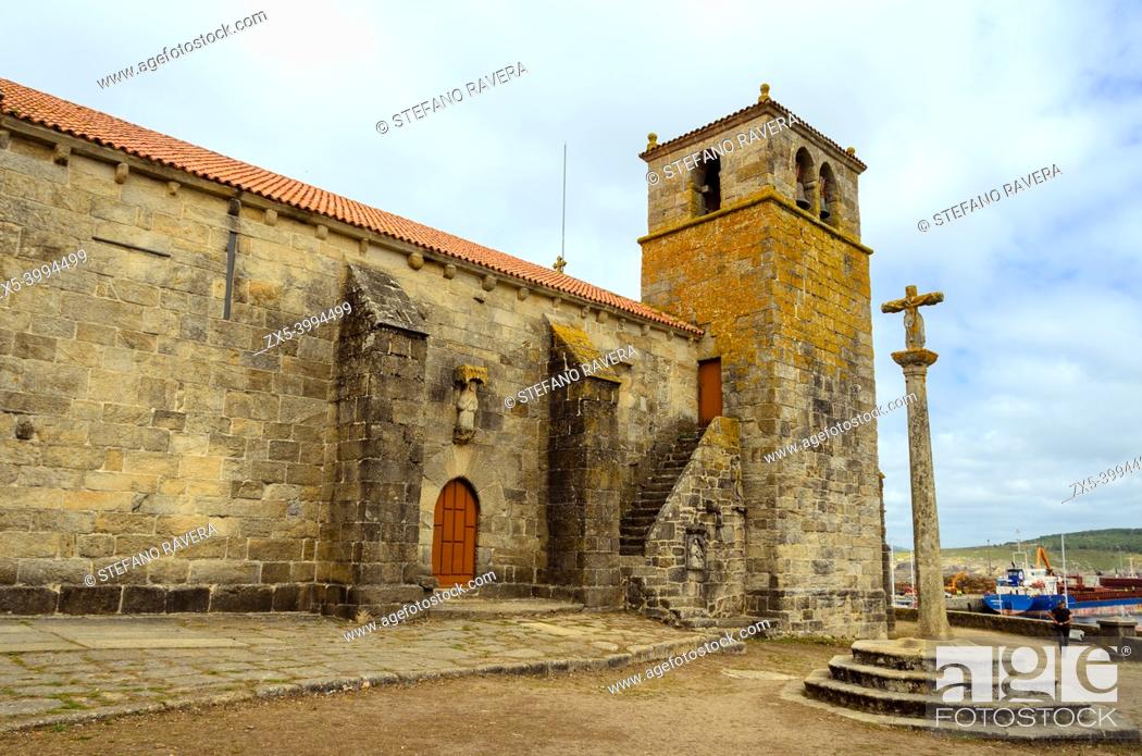 Stock Photo: Church of Santa Maria da Atalaia - Laxe, Galicia, Spain.