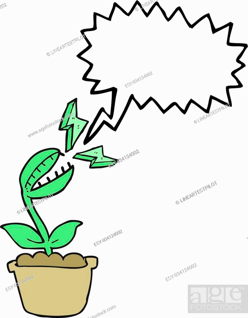 freehand drawn speech bubble cartoon venus fly trap, Stock Vector, Vector  And Low Budget Royalty Free Image. Pic. ESY-034124002 | agefotostock