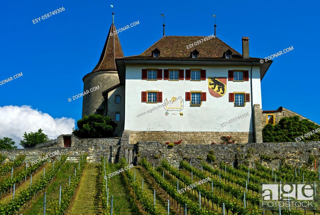 Stock Photo: Schloss Erlach, Gemeinde Erlach, Kanton Bern, Schweiz / Erlach Castle, municipality of Erlach, Canton of Bern, Switzerland.