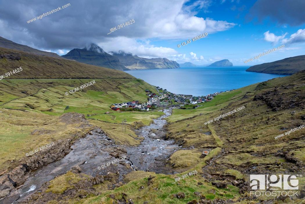 Stock Photo: Village of Kvívík, Streymoy, Faroe Islands, Denmark.