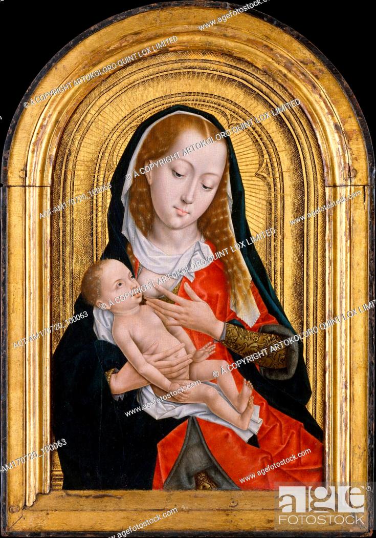 Stock Photo: Virgin and Child, 1475â€“99, Oil on wood, Arched top, 22 1/8 x 13 1/2 in. (56.2 x 34.3 cm), Paintings, Master of the Saint Ursula Legend (Netherlandish.