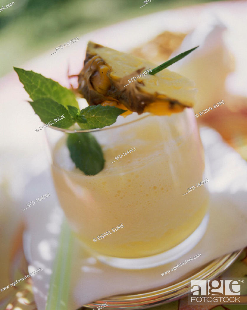 Stock Photo: Batido de pina (cocktail with pineapple, 1).
