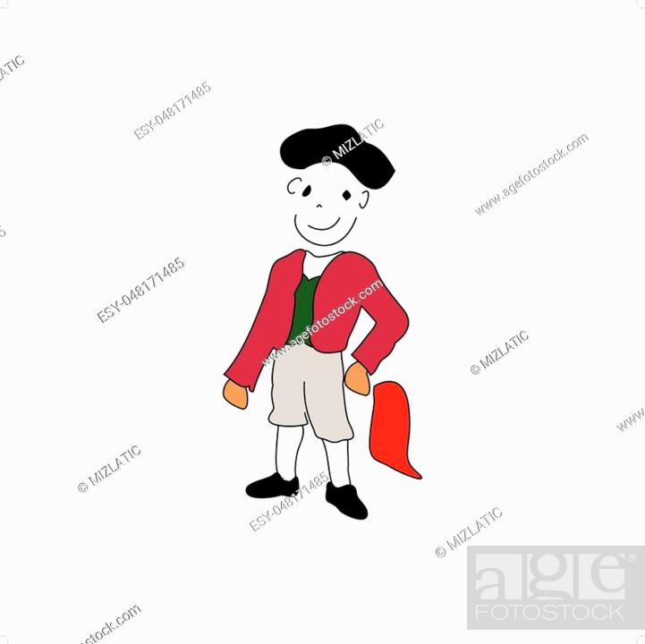 Cartoon style matador isolated on a white background, Stock Vector, Vector  And Low Budget Royalty Free Image. Pic. ESY-048171485 | agefotostock