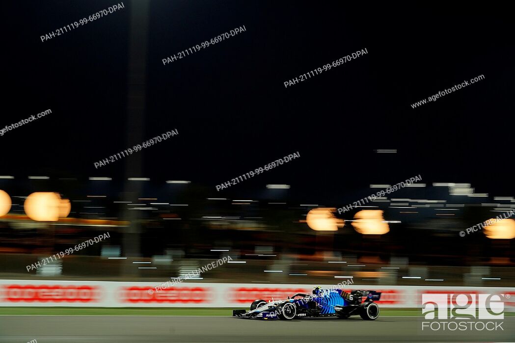 Stock Photo: 19 November 2021, Qatar, Losail: Motorsport: Formula 1, ahead of the Qatar Grand Prix: Canadian driver Nicholas Latifi of Team Williams Racing steers his car.