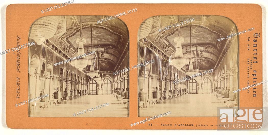 Stock Photo: Salon d'Apollon, (Chateau de St. Cloud); A. Hanriot (French, active 1880s); 1860s; Hand-colored Albumen silver print.