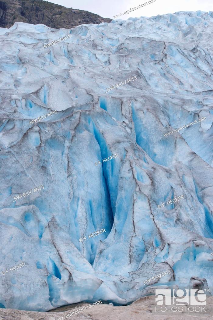 Stock Photo: glacier tongue of Nigardsbreen, Norway, Jostedalsbreen National Park.