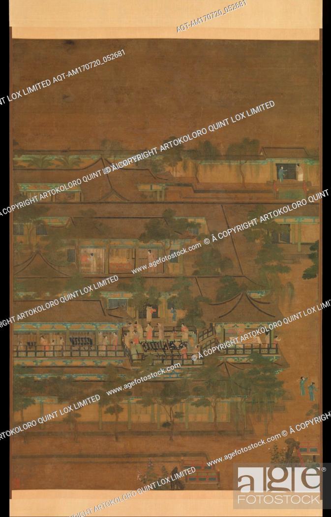 Stock Photo: äº”ä»£/åŒ—å®‹ ä½šå ä¹žå·§åœ– è»¸, Palace banquet, Five Dynasties (907â€“960) or Northern Song (960â€“1127) dynasty, China.