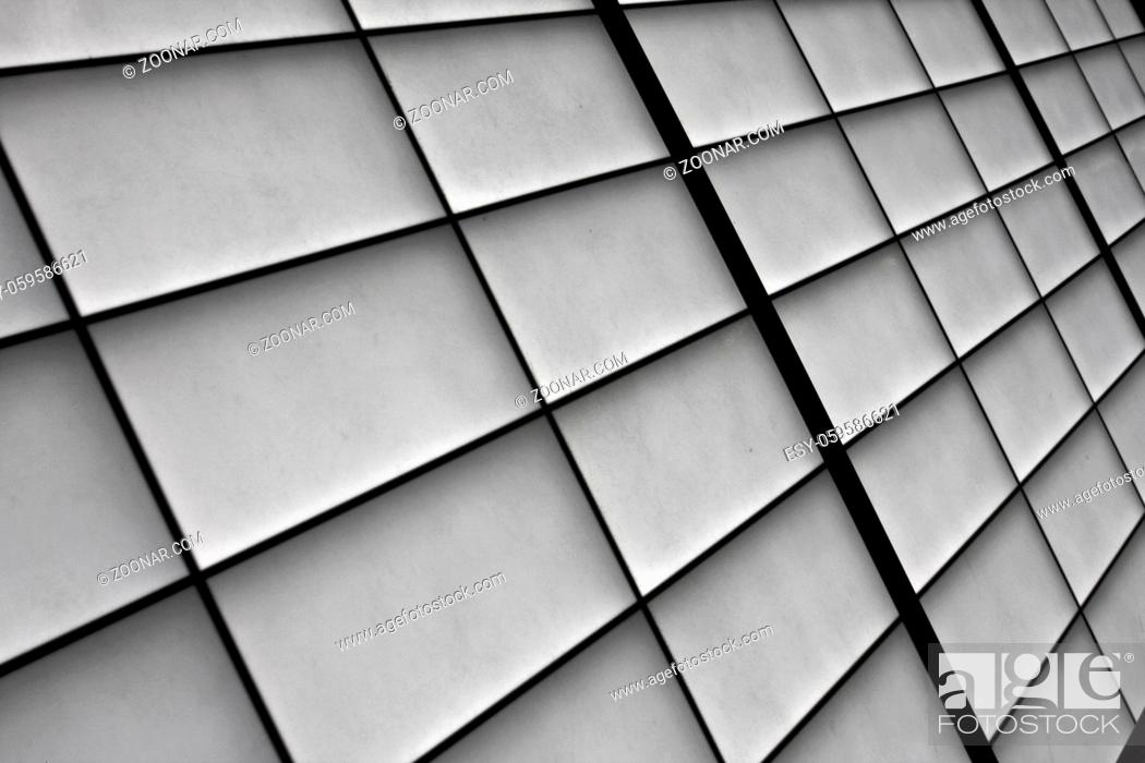 Stock Photo: monochromatic abstract steel wall with bars background.