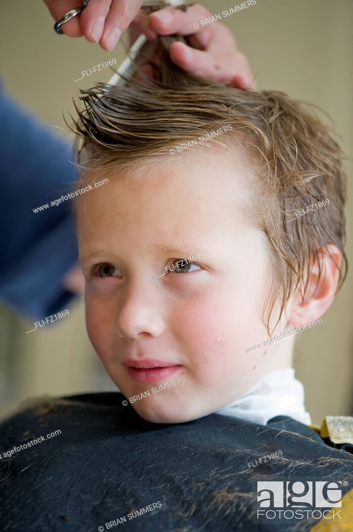 Young boy having his hair cut, Stock Photo, Picture And Rights Managed  Image. Pic. FLI-FZ1869 | agefotostock