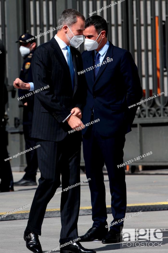 Stock Photo: Madrid, Spain, 23/02/2022.- Felipe VI King of Spain attends the Congress of Deputies to commemorate the failed coup of February 23, 1981.