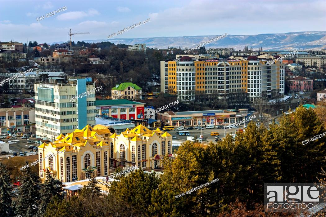 Stock Photo: View on city Kislovodsk, one of the largest russian resorts, Kislovodsk, Northern Caucasus, Russia.