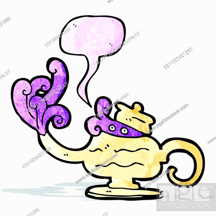 cartoon genie in lamp, Stock Vector, Vector And Low Budget Royalty Free  Image. Pic. ESY-020421260 | agefotostock