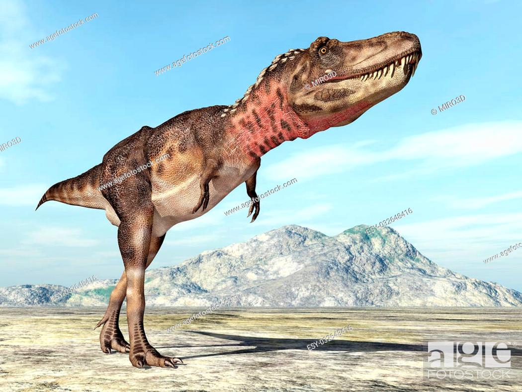 Stock Photo: Computer generated 3D illustration with the Dinosaur Tarbosaurus.