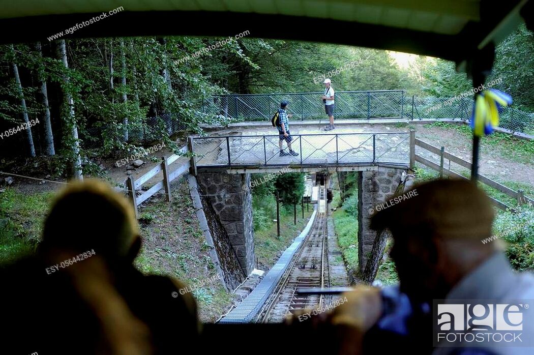 Stock Photo: Funicular of Mont-Dore on the flanks of Puy de Sancy was inaugurated in 1898.