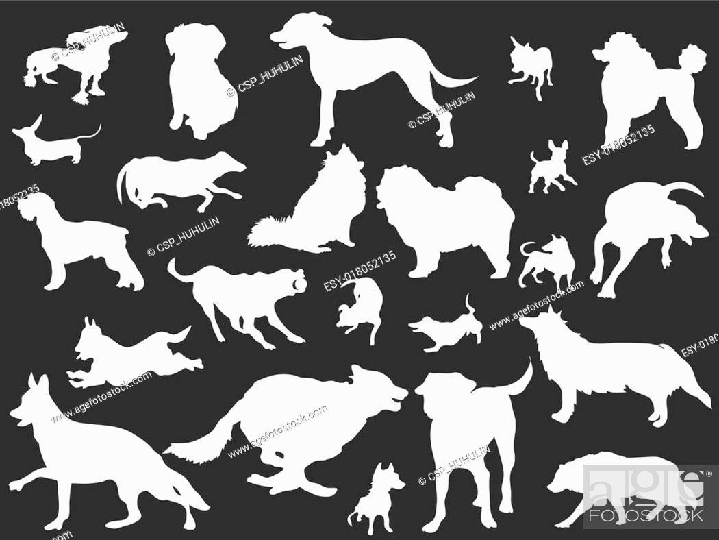 white dogs silhouettes set, Stock Vector, Vector And Low Budget Royalty  Free Image. Pic. ESY-018052135 | agefotostock