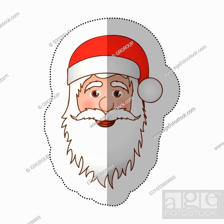 sticker face cartoon santa claus portrait icon vector illustration, Stock  Vector, Vector And Low Budget Royalty Free Image. Pic. ESY-053609869 |  agefotostock