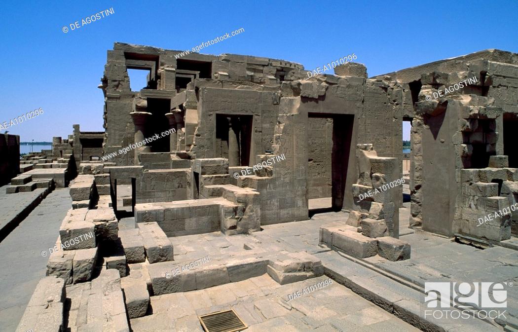 Stock Photo: Ruins of the Temple of Sobek and Haroeris, Kom Ombo, Egypt. Egyptian civilisation, Ptolemaic Kingdom, Hellenistic Era, Lagide Dynasty.