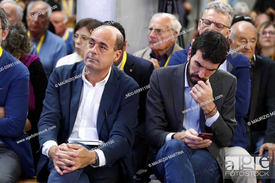 Stock Photo: Convention at Piazza Grande' Ex Dogana of the President of the Lazio Region and candidate for the secretariat of the Democratic Party, Nicola Zingaretti.