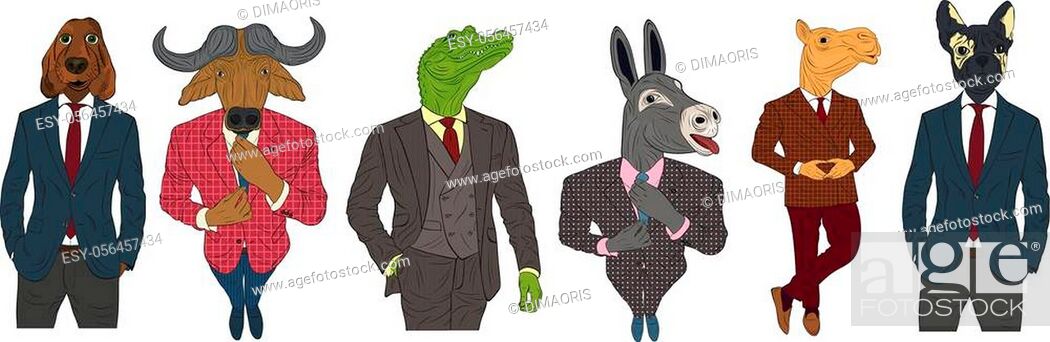Characters of various animals in business suits and ties, Stock Vector,  Vector And Low Budget Royalty Free Image. Pic. ESY-056457434 | agefotostock