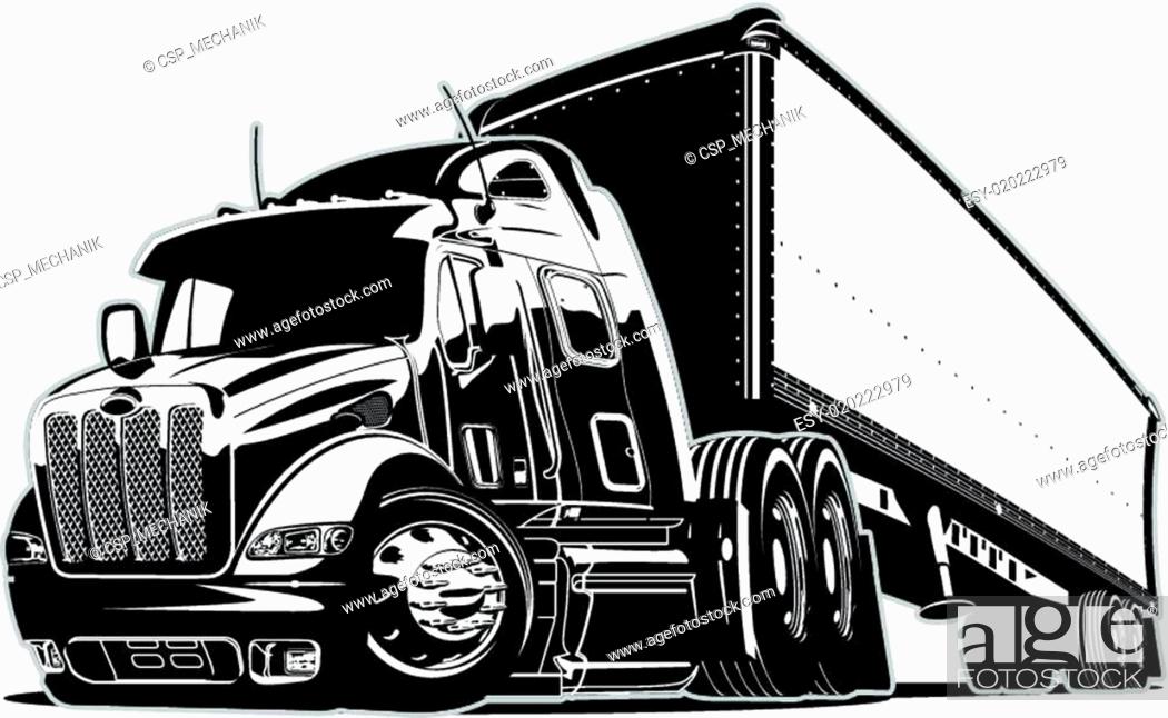 Cartoon semi truck, Stock Vector, Vector And Low Budget Royalty Free Image.  Pic. ESY-020222979 | agefotostock